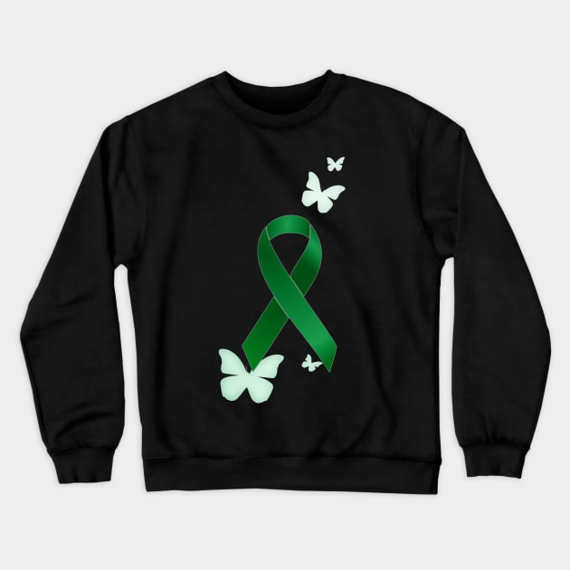 Green Ribbon Crewneck Sweatshirt by AlondraHanley